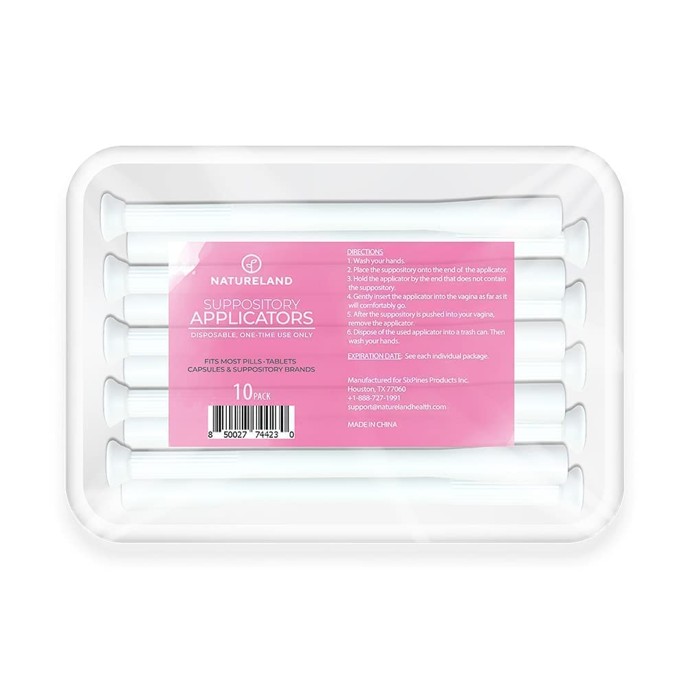Natureland [40 Count Boric Acid Suppositories 600mg w/ [10 Pack] Vaginal Applicator - Feminine Care NaturelandAu supplements