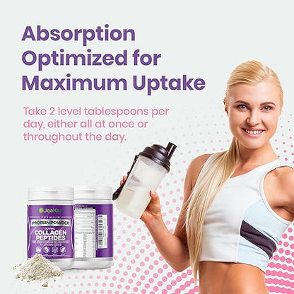 JeaKen - Unflavored Collagen Peptides Powder from Grass-Fed Bovine Sources - Sugar-Free Hydrolyzed Collagen JeaKenUS supplements