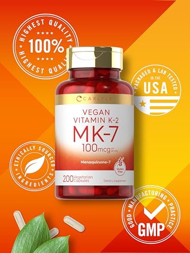 Carlyle Vitamin K2 MK7 100mcg | 200 Vegan Capsules | Menaquinone-7 Supplement CarlyleUS supplements