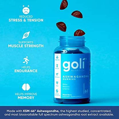 Goli Ashwagandha & Vitamin D Gummy 120 Count - Relax. Restore. Unwind GoliUS supplements