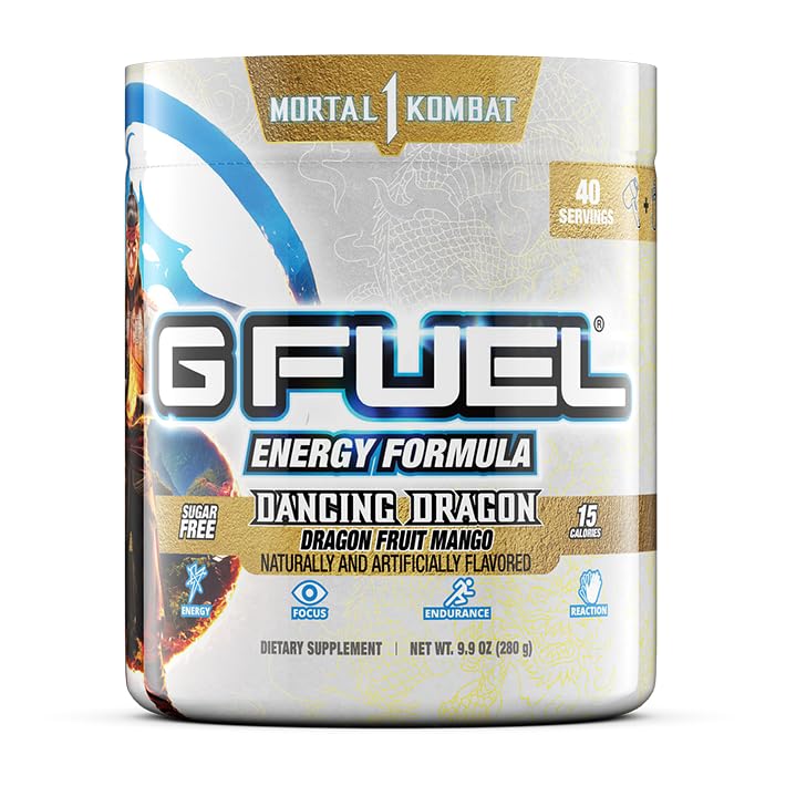 G fuel Mortal Kombat Dancing Dragon Energy Powder, Sugar Free, Clean Caffeine Focus G fuelAu supplements