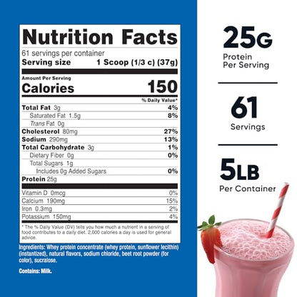 Nutricost Whey Protein Concentrate (Strawberry Milkshake) 5LBS - Gluten Free NutricostUS supplements