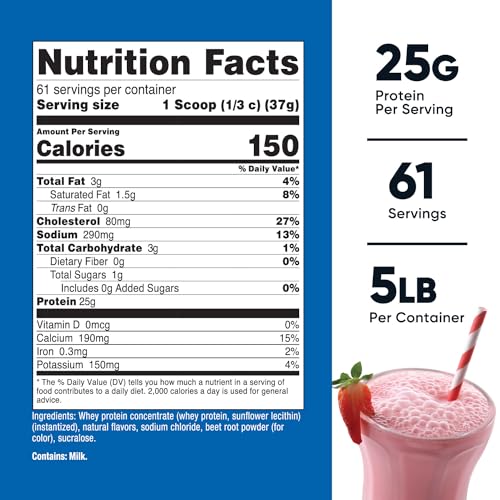 Nutricost Whey Protein Concentrate (Strawberry Milkshake) 5LBS - Gluten Free NutricostUS supplements