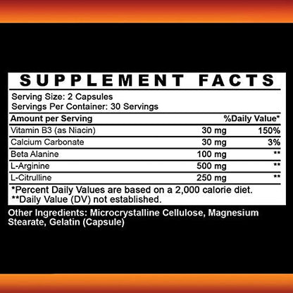Angry Supplements Monster Test Nitric Oxide Booster Capsules, Extreme N.O Boost Angry SupplementsUS supplements