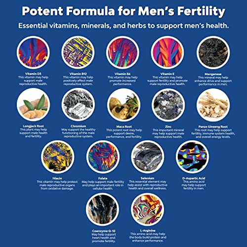 Prenatal Multivitamin Male Fertility Supplement - Mens Fertility Supplement with L-Arginine D-Aspartic Acid and Maca Root Prenatal Vitamins for Enhanced Motility Volume Potency and Fertility Support Natures CraftUS supplements