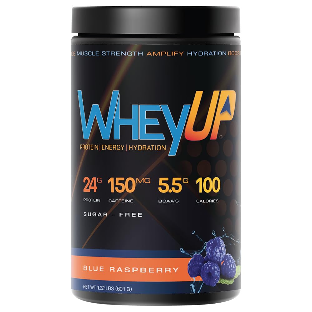 WheyUP Clear Whey Isolate Protein Powder, Blue Raspberry - 150mg Caffeine - 20 Servings WheyUPUS supplements