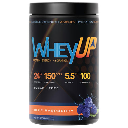 WheyUP Clear Whey Isolate Protein Powder, Blue Raspberry - 150mg Caffeine - 20 Servings WheyUPUS supplements