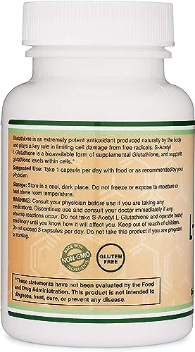 S-Acetyl L-Glutathione Capsules - 100mg, Manufactured and Tested in The USA, 60 Count Double Wood SupplementsUS supplements