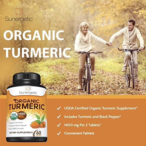 USDA Certified Organic Turmeric Supplement – Includes Organic Turmeric & Organic Black SunergeticUS supplements