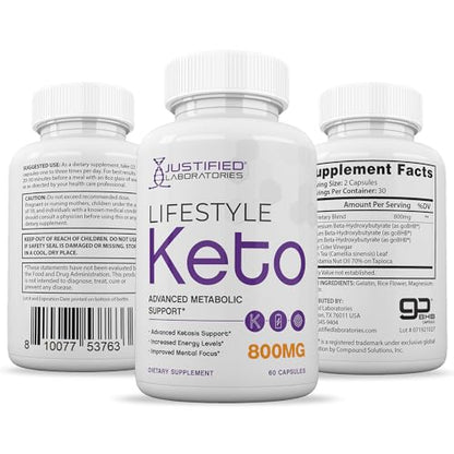 (3 Pack) Lifestyle Keto Pills 800MG Includes Patented goBHB Exogenous Ketones Advanced Justified LaboratoriesUS supplements