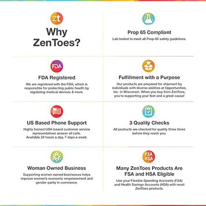 ZenToes Gel Toe Separators for Overlapping Toes, Bunions, Big Toe Alignm ZenToesUS supplements