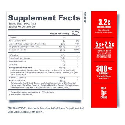 Betancourt Nutrition B-Nox Reloaded Pre Workout | Energy + Focus | Beta Alanine Betancourt NutritionUS supplements