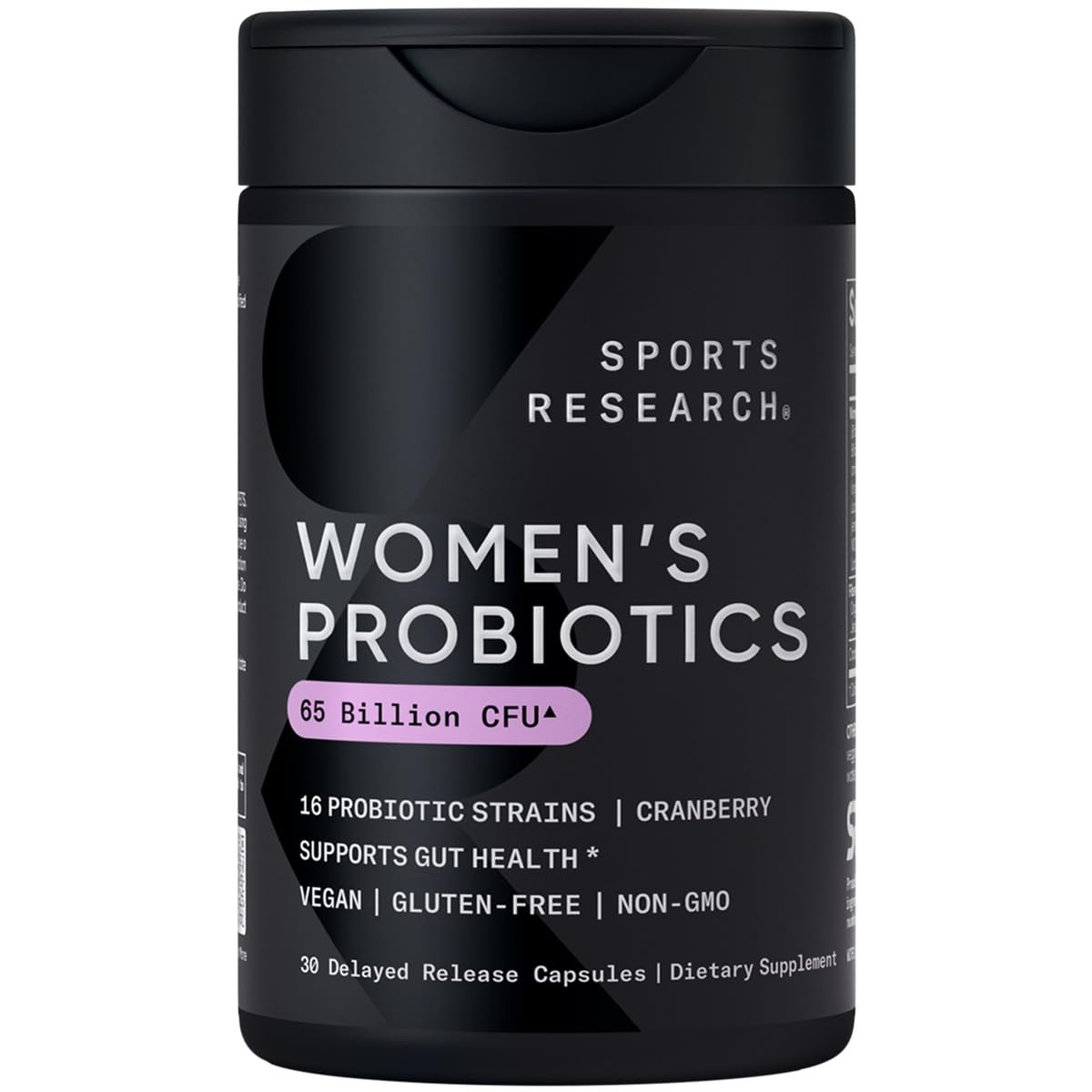 Sports Research Women's Probiotics with Prebiotics, 65 Billion CFU - Vegan Capsules for Gut Health & Digestive Support, Probiotics for Women with Cranberry - Non-GMO Verified & Gluten Free - 30 Count Sports ResearchAu supplements
