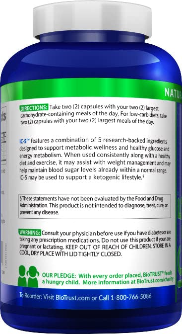 BioTrust IC-5 Keto and Carb Management Supplement, Metabolic Support BioTrustAu supplements