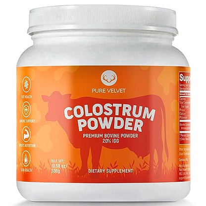 Pure Velvet Colostrum Powder for Gut Health, Bloating, Hair Growth, Immune Support Pure VelvetUS supplements