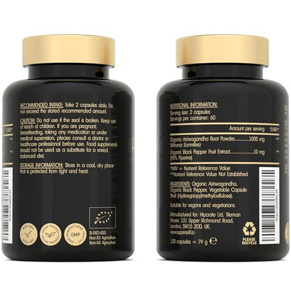 Organic Ashwagandha High Strength - 1000mg Ashwagandha Capsules - Pure Ashwagand SuperSelfUS supplements