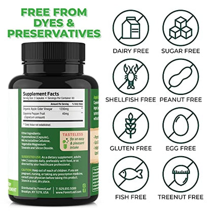 ForestLeaf - Apple Cider Vinegar Capsules with Cayenne Pepper Powder 1200mg ForestLeafUS supplements