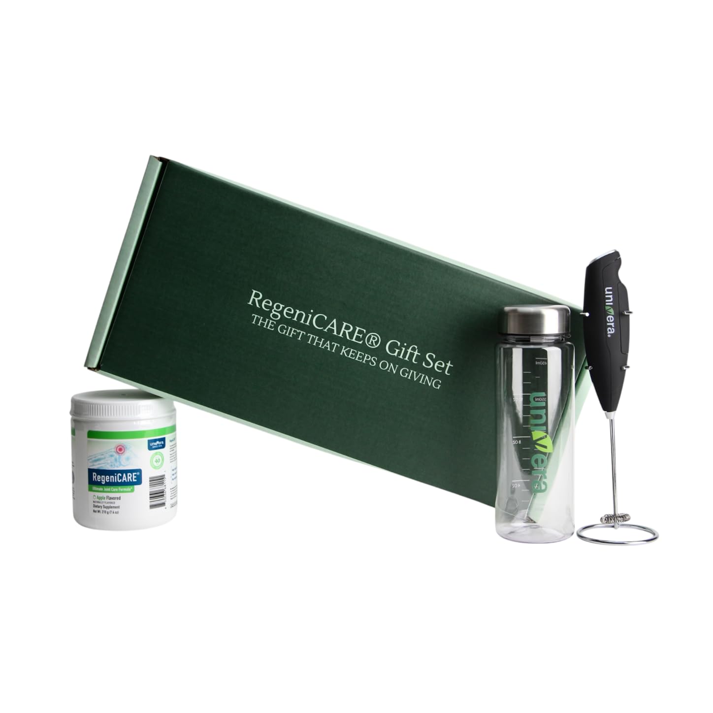 Holiday Gift Set, Joint Support with Univestin®, Glucosamine, Chondroitin & MSM — Bottle & Frother Included, Green Apple Flavor, 30 Servings UniveraAu supplements
