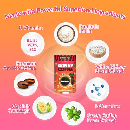 Skinny Boost Skinny Coffee- (Unflavored) Instant Sticks Made with Arabica Coffee, Garcinia SkinnyBoostUS supplements