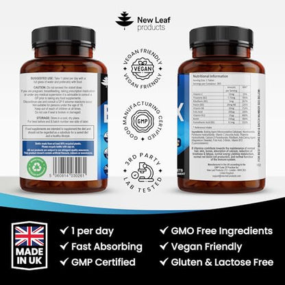 Vitamin B Complex - 365 Small Tablets (One Year Supply) High Strength All 8 B Vitamins NEW LEAF PRODUCTSUS supplements