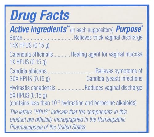 Boiron YeastCalm Homeopathic Suppositories for Yeast Infections, Burning, Discharge BoironAu supplements
