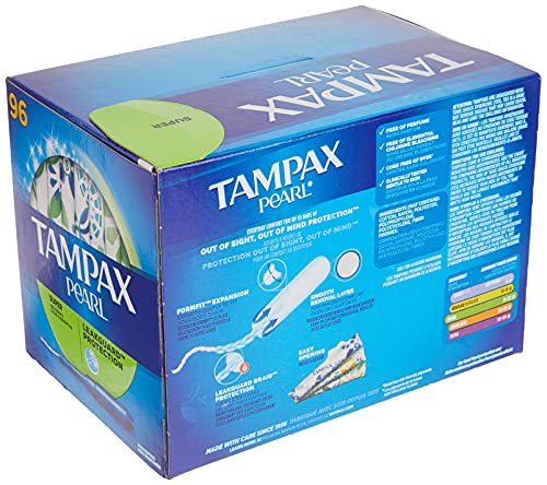 Tampax Pearl Unscented Super Absorbency Tampons, 96 Count TampaxAu supplements