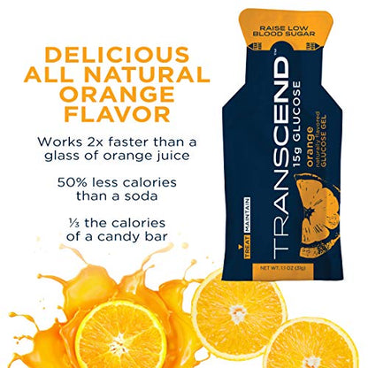 Transcend Glucose Gel Packs - Orange, 30 Pack (1.1oz each) - FSA/HSA TranscendUS supplements