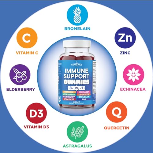 NEW AGE 8 in 1 Immune Support Booster Supplement with Elderberry, Vitamin C NEW AGEUS supplements