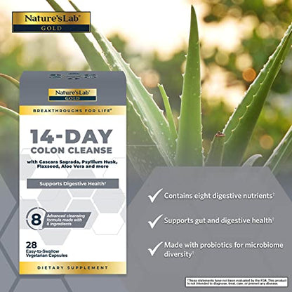 Nature's Lab Gold 14 Day Colon Cleanse* - Blend of Probiotics, Fiber, Flavonoids Nature's LabUS supplements