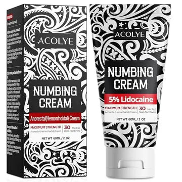 Acolye Numbing Cream Maximum Strength : 5% Lidocaine Topical Anesthetic - Extra Strength 5X Numbing with Menthol Arnica and Emu Oi (2 Fl Oz, Mint Flavor) AcolyeAu supplements