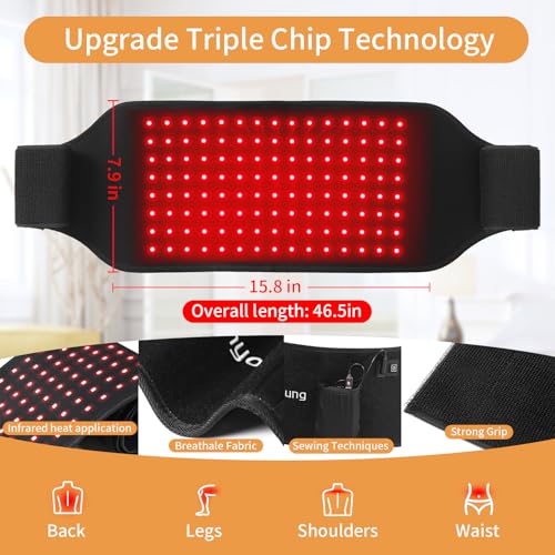 SUNNYOUNG Red Light Therapy Belt, Infrared Light Therapy Wrap Muscle Relaxing Belt with 120 LED Lights sunnyoungAu supplements