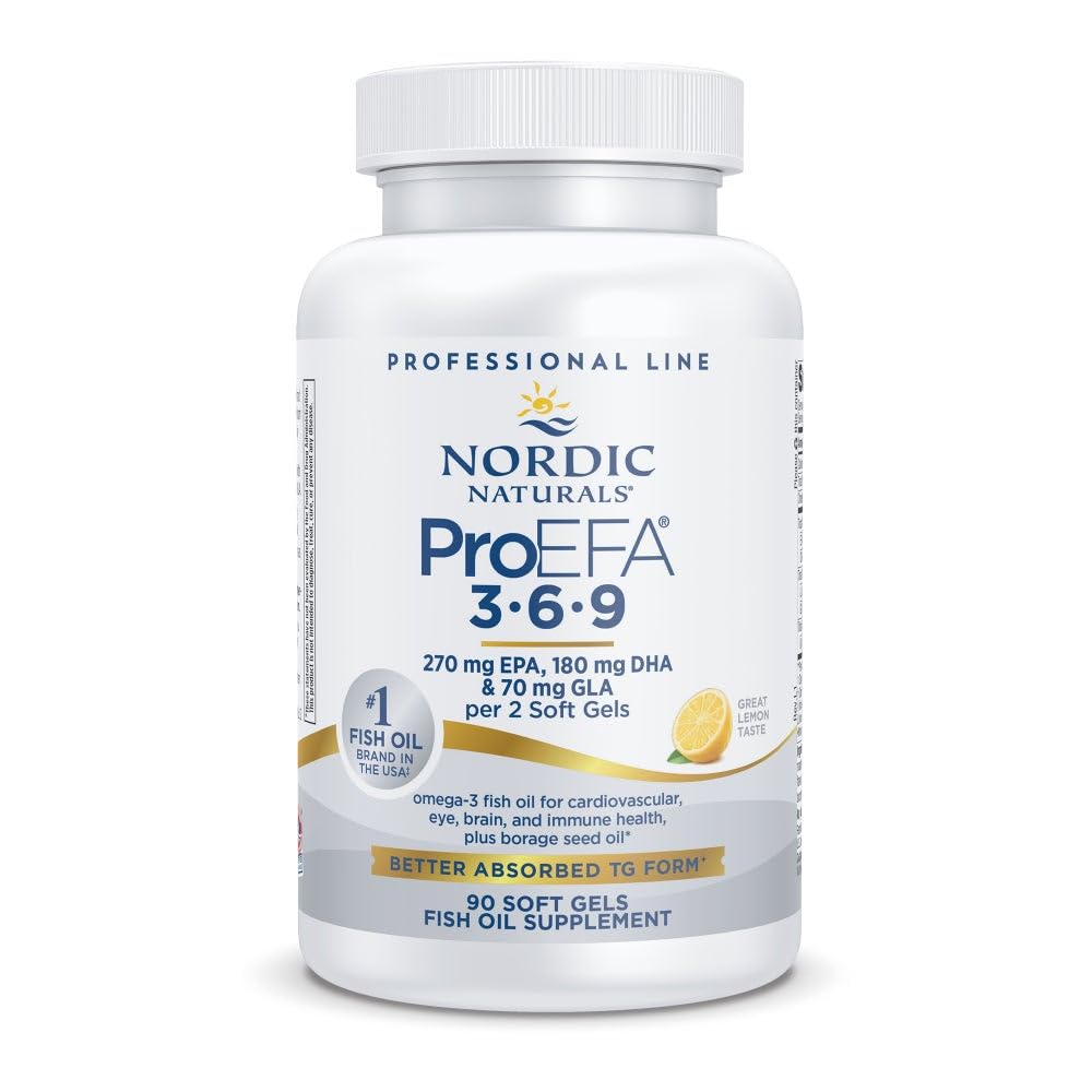 Nordic Naturals ProEFA 3-6-9, Lemon Flavor - 90 Soft Gels - 565 mg Omega-3 - EPA & DHA with Added GLA - Healthy Skin, Cognition, & Positive Mood - Non-GMO - 45 Servings Nordic NaturalsAu supplements