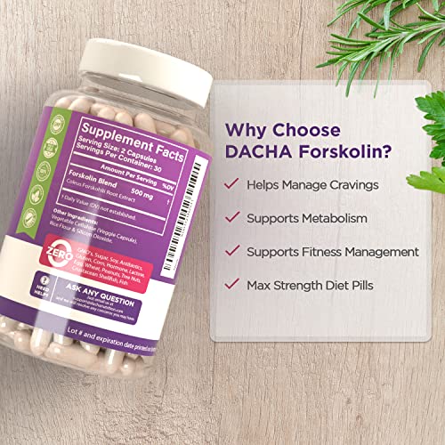 DACHA Natural Forskolin Max Strength Formula- 500mg Coleus Extract, Keto Diet Pills That DACHAUS supplements