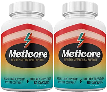 (Official) 2 Pack Meticore Weight Management Pills, Energy Support, 120 Capsules Gold NutraAu supplements
