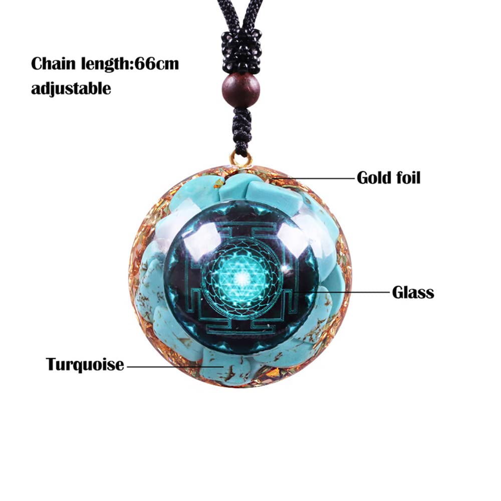 Day Day Up Turquoise Orgonite Pendant Healing Crystal jewelry Orgone Yoga Necklace Reiki Spiritual Day Day UpAu supplements