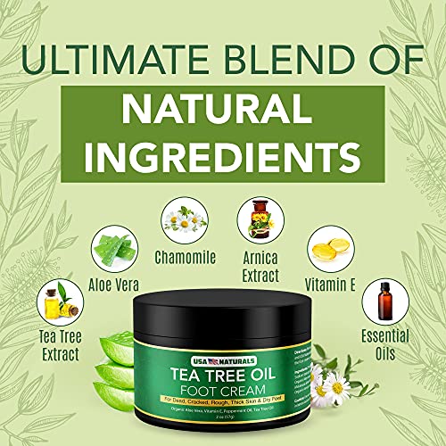 Tea Tree Oil Foot Cream For Dry Cracked Heels Repair - Natural Foot Cream For Dry Cracke USA NaturalsUS supplements