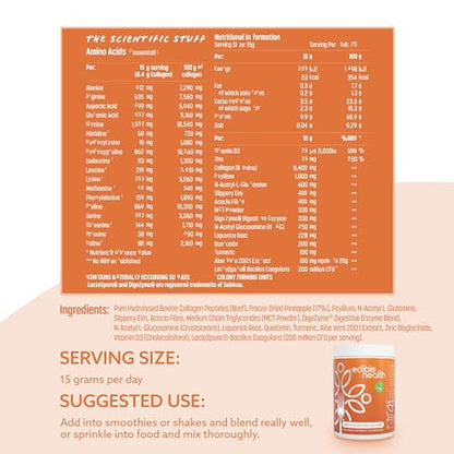 High Protein Edible Health Digestive Enzyme Protein Powder, Regenerative Collagen Supplements Edible HealthUS supplements
