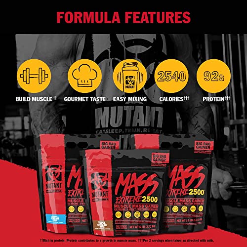 Mutant Mass Extreme Gainer Whey Protein Powder, Build Muscle Size & Strength with High-Density Clean Calories MutantAu supplements