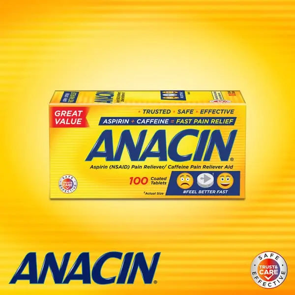Anacin Fast Pain Relief Pain Reducer Aspirin Tablets, 200 Tabs (Value Pack of 2) ANACINAu supplements