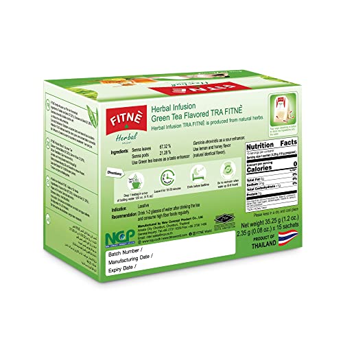 FITNE Green Tea Herbal Honey Lemon With Garcinia Senna Infusion Gentle Detox Cleanse FITNÈUS supplements