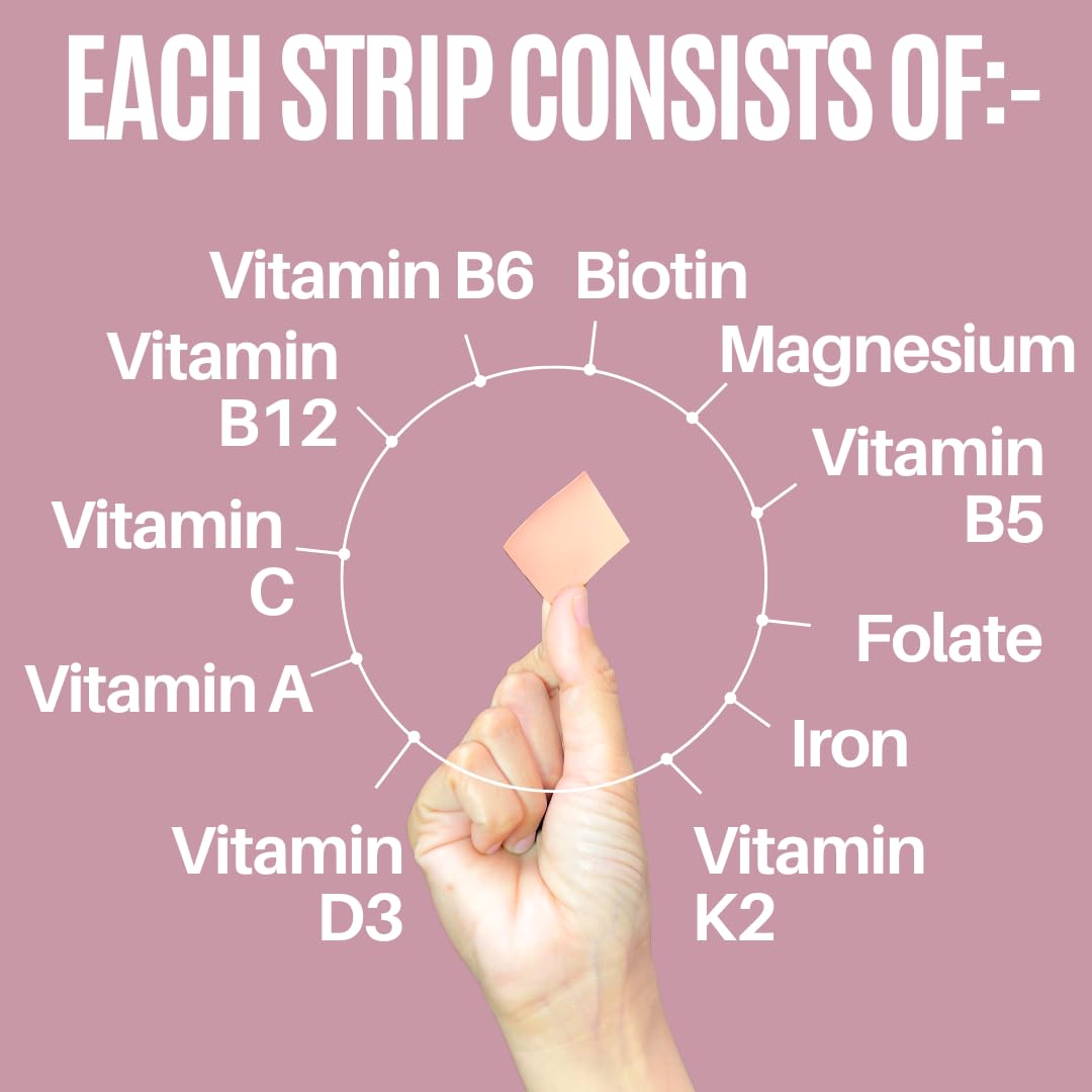 NutriHugs Daily Multivitamin Dissolving Strips - Vitamins A, B-Complex, C, D3 and K2 - 11 Essential Vitamins & Minerals - Vegan, Sugar-Free, Fast-Absorbing Oral Thin Film - Doctor-Founded - 30 Count MedHugsAu supplements