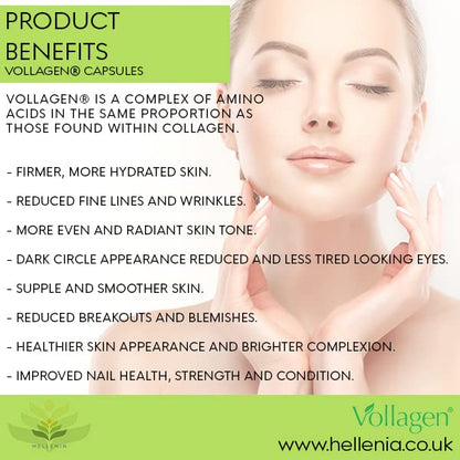Hellenia Vollagen 500mg - 60 Capsules - Vegan Collagen HelleniaUS supplements