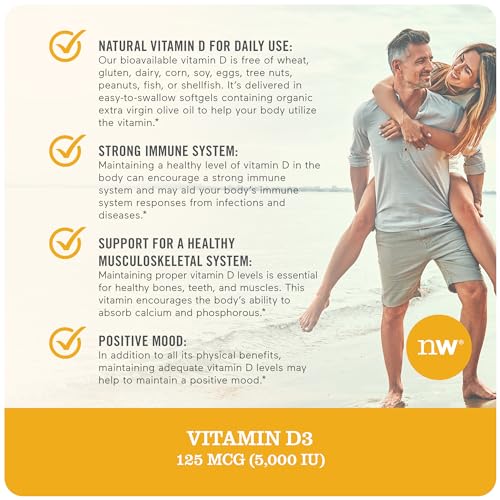NatureWise Vitamin D3 5000iu (125 mcg) Healthy Muscle Function, and Immune Support NatureWiseUS supplements