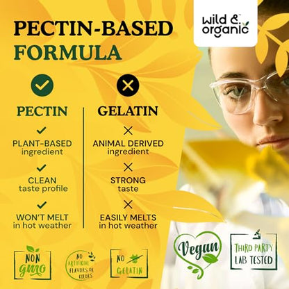Wild & Organic Mullein Gummies - Daily Dietary Supplement for Respiratory, Digestive Wild & OrganicUS supplements