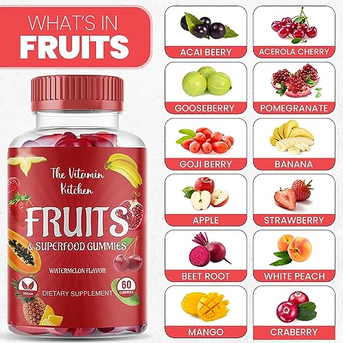 The Vitamin Kitchen Fruit and Veggies Gummies-120 Chews 60 Super Fruits The Vitamin KitchenAu supplements