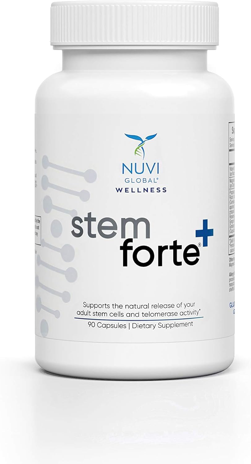 NuVi Global Stemforte Plus Stem Cell and Telomere Supplements – Cell Regeneration, Cell Growth & Telomere Support for Healthy Aging & Cellular Health – 90 Capsules for Men & Women NuVi GlobalAu supplements