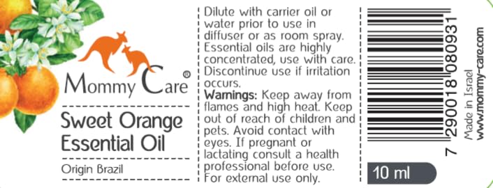 mommy care Sweet Orange Essential Oil for Aromatherapy 0.338 fl oz Brazil Origin MOMMY CAREAu supplements