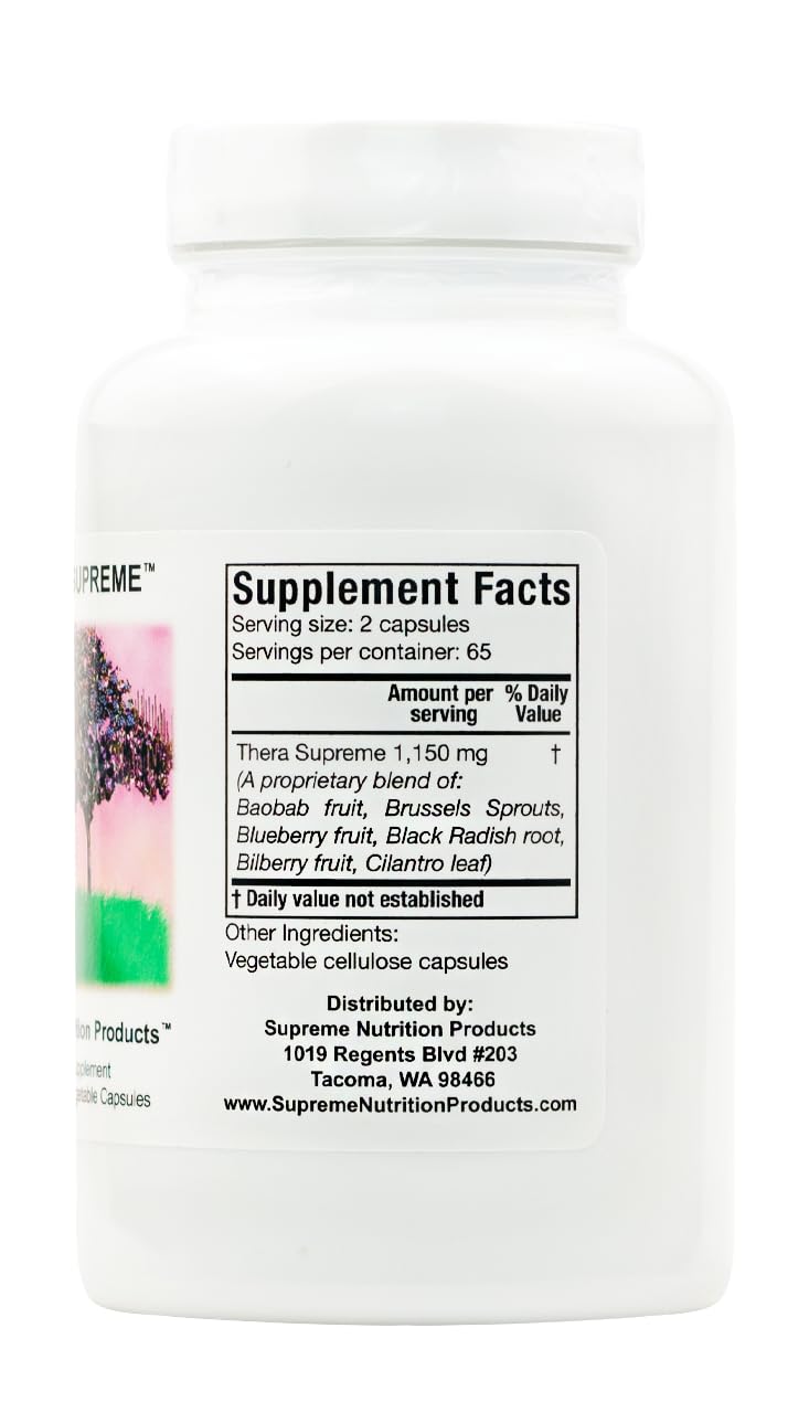 Supreme Nutrition Thera Supreme, 130 Pure Herbal Combination Vegetarian Capsules Supreme Nutrition ProductsAu supplements