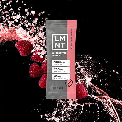 LMNT Zero-Sugar Electrolytes - Raspberry Salt - Hydration Powder Packets | No Dodgy Drink LMNTUS supplements