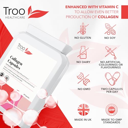 Troo Marine Collagen Supplement - 60 High Strength Capsules 1200mg Serving - Hydrolysed Marine Collagen Peptides with Vitamin C Troo Health CareAu supplements